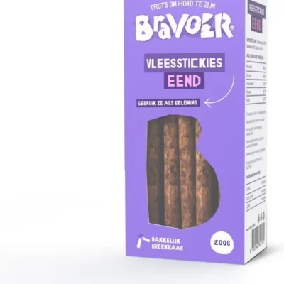 Bravoer vleesstickies Eend 10 x 200gr