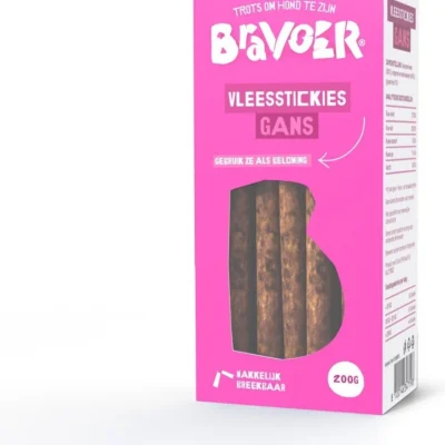 Bravoer vleesstickies Gans 10 x 200gr