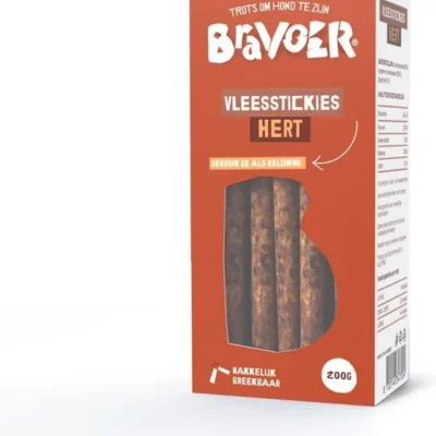 Bravoer vleesstickies Hert 10 x 200gr