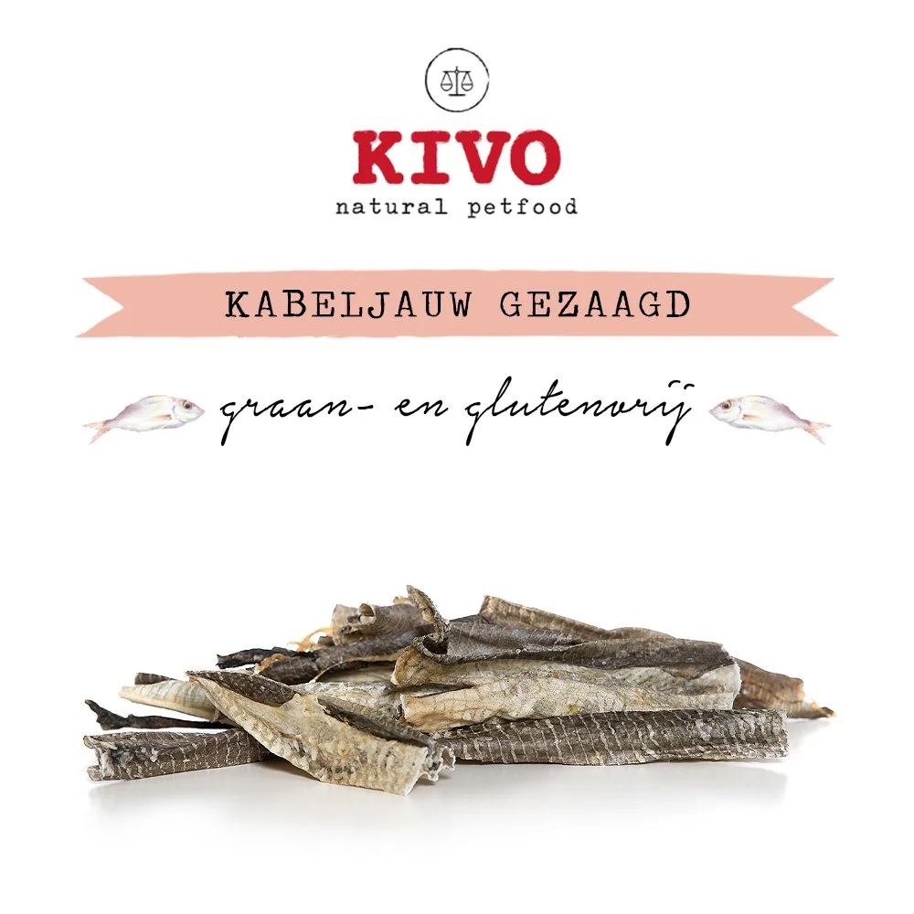 Kivo Kabeljauwhuid gezaagd 100gr