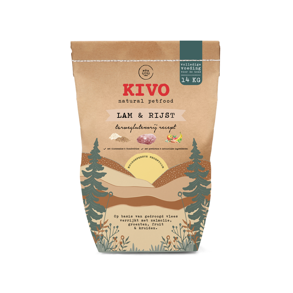 Kivo Persbrok Lam en Rijst 14kg